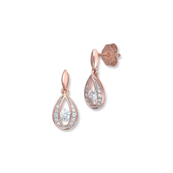 Ørepynt i roségull med Cubic zirkonia