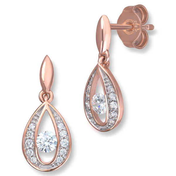Ørepynt i roségull med Cubic zirkonia - Bilde 2