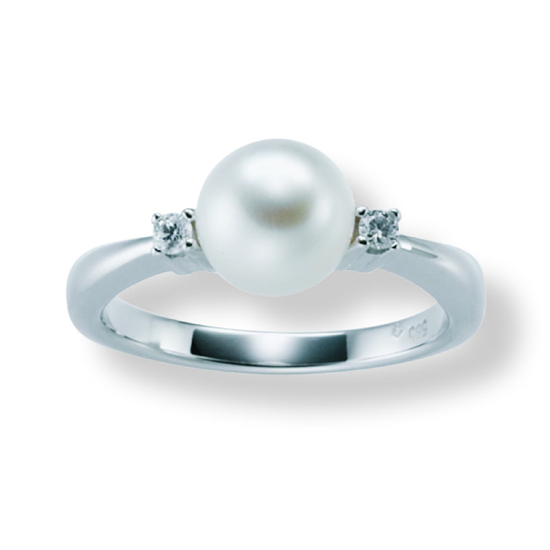 Perlering med diamanter 0,05 ct. - Bilde 2
