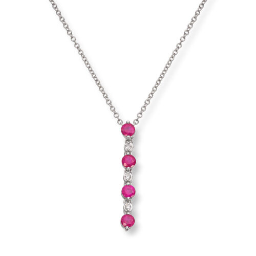 Rubinsmykke med diamanter 0,05ct