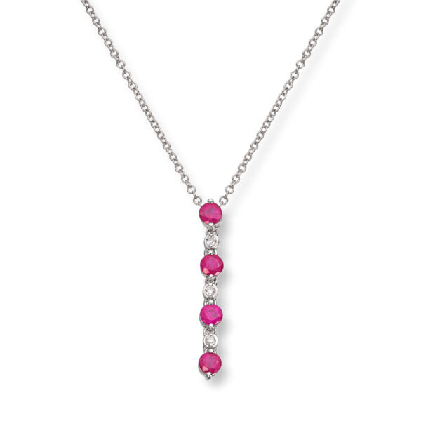 Rubinsmykke med diamanter 0,05ct
