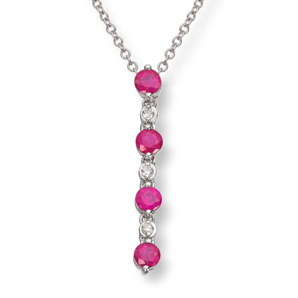 Rubinsmykke med diamanter 0,05ct - Bilde 2