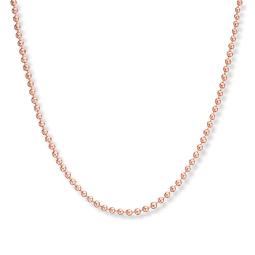 7,75 gr. gullkjede - rosékuler 50 cm