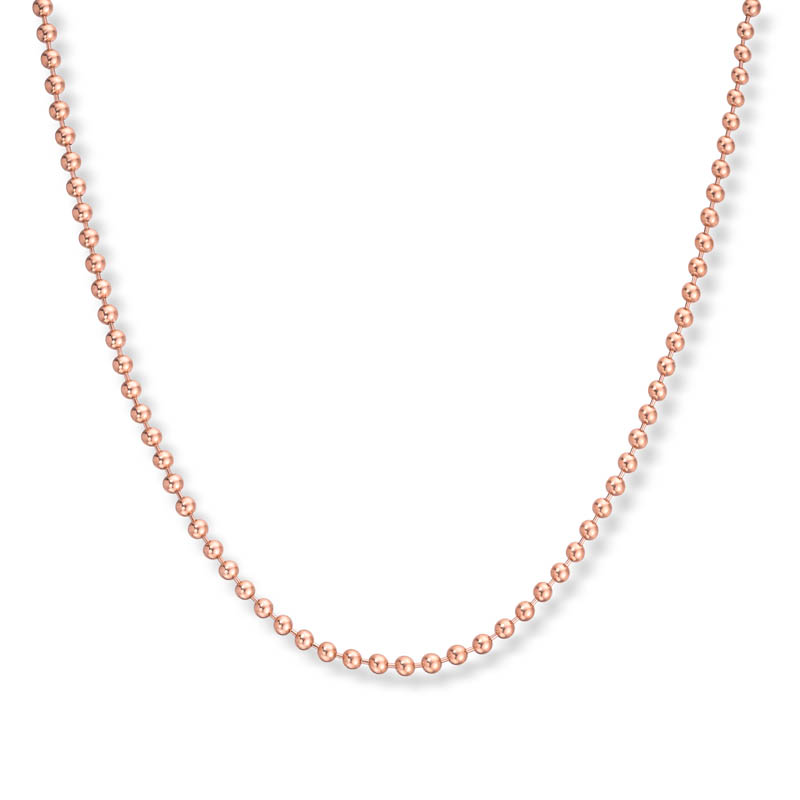 7,75 gr. gullkjede - rosékuler 50 cm