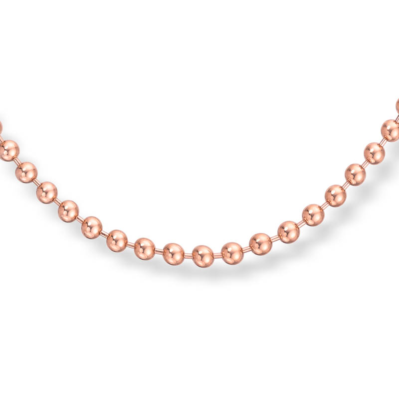 7,75 gr. gullkjede - rosékuler 50 cm - Bilde 2