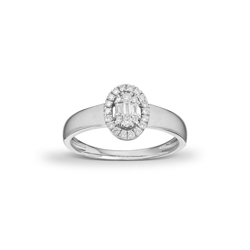 Sammensatt diamantring 0,21 ct. hvitt gull