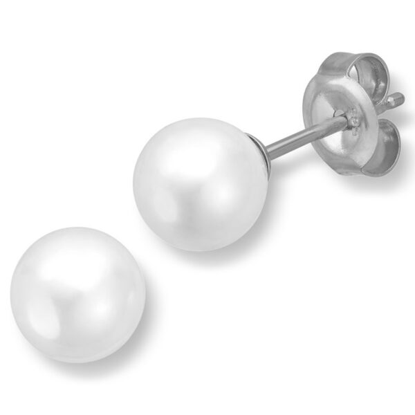 Sølv perleøredobber 5,5 - 6 mm - Bilde 2