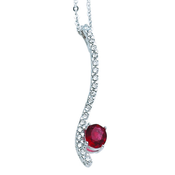 Rubinsmykke med diamanter 0,21ct - Bilde 2