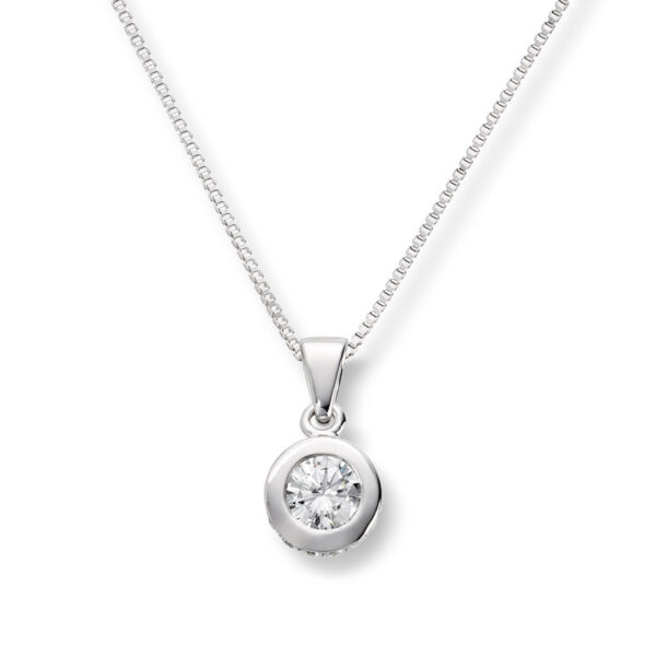 Enstens anheng 0,90 ct. med diamanter på siden