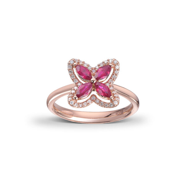 Diamant- og rubin ring - One of a kind