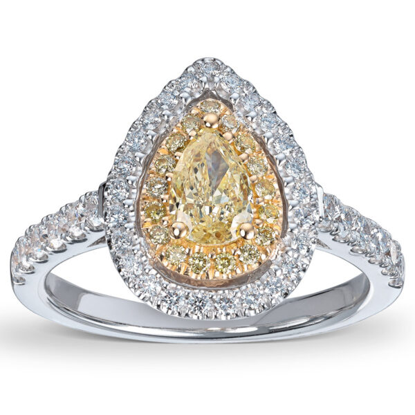 Fancy yellow diamantring dråpe - One of a kind - Bilde 2