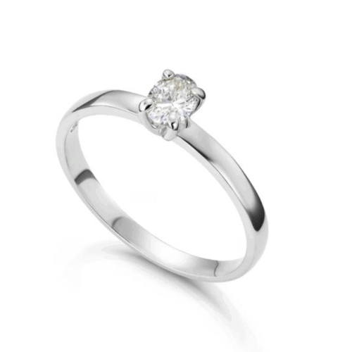 Diamantring oval 0,30ct tw-si
