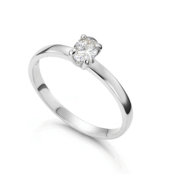 Diamantring oval 0,30ct tw-si