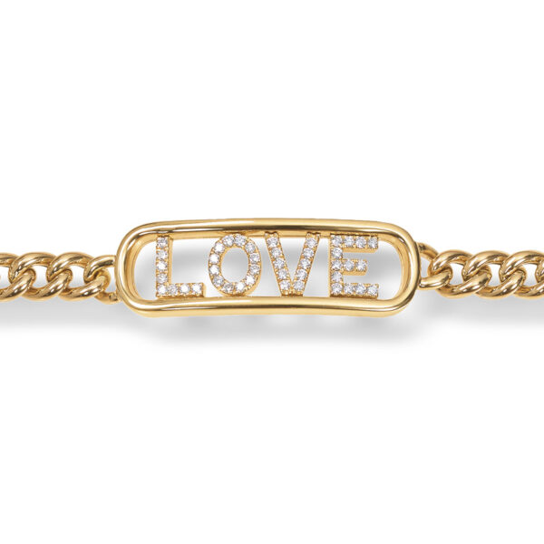 LOVE gullarmbånd med diamanter - Bilde 2