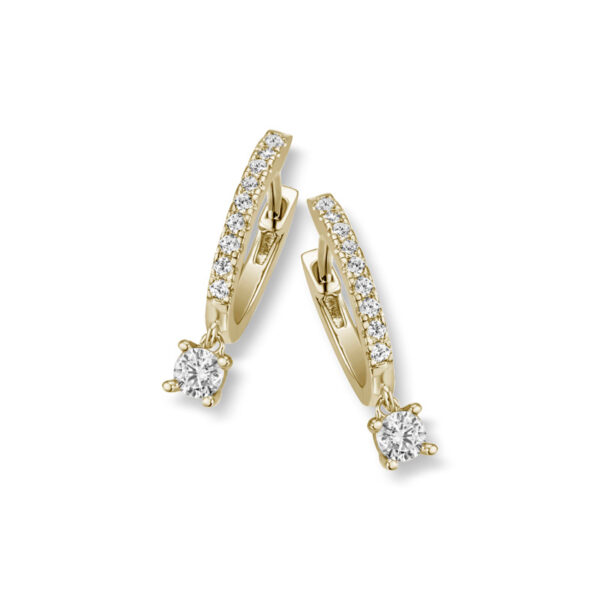 Øreringer i forgylt sølv med cubic zirkonia charms