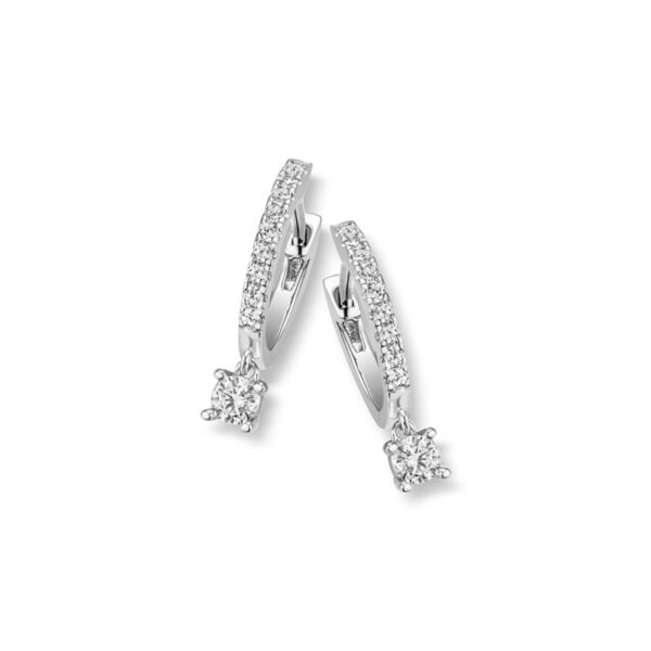 Øreringer i sølv med cubic zirkonia charms