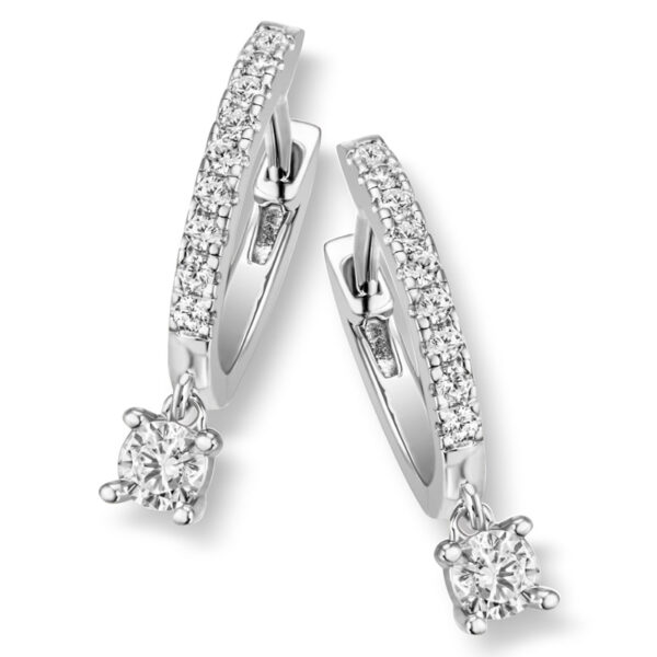Øreringer i sølv med cubic zirkonia charms - Bilde 2