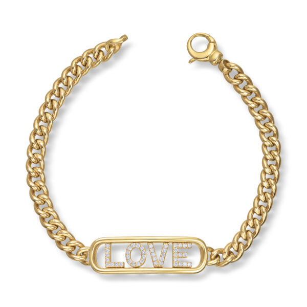 LOVE gullarmbånd med diamanter