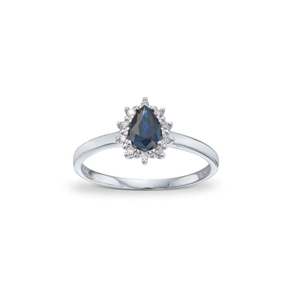 Rosettring med safir og diamanter