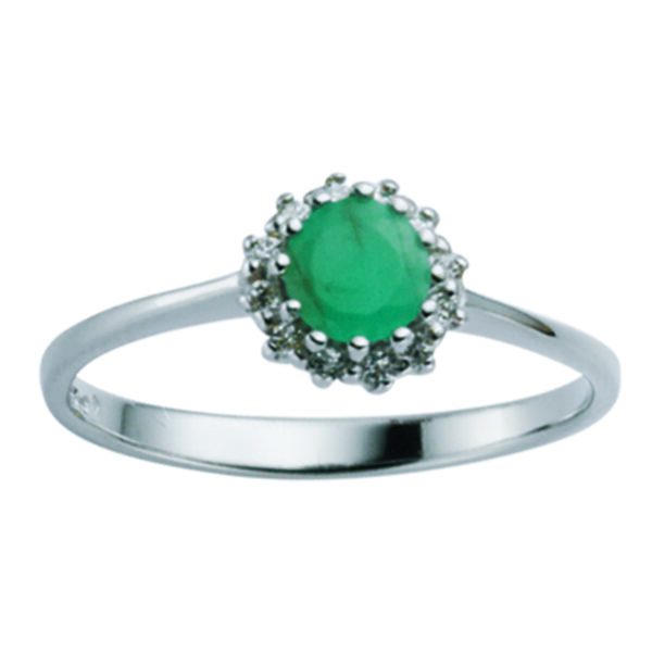Sølvring med smaragd og cubic zirkonia - Bilde 2