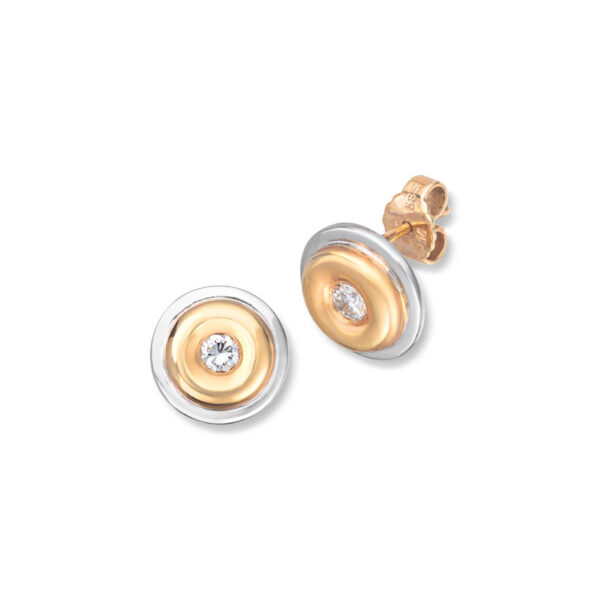 Ørepynt i gult gull med diamant 0, 32ct