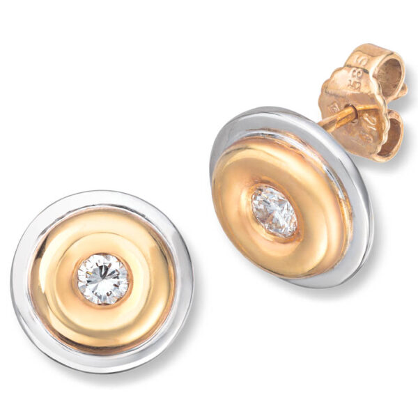 Ørepynt i gult gull med diamant 0, 32ct - Bilde 2