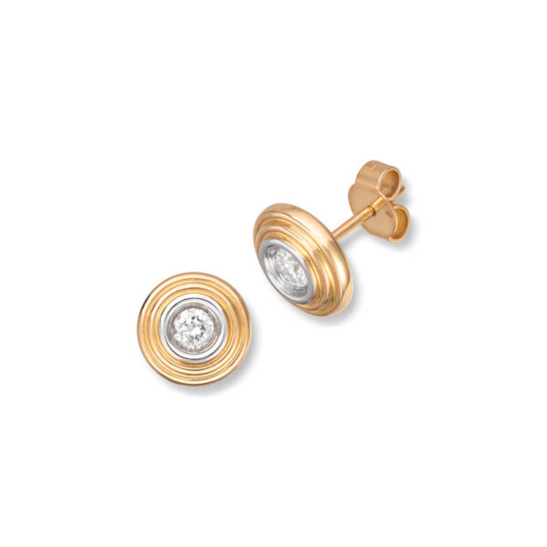 Ørepynt i gult gull med diamant 0,40ct