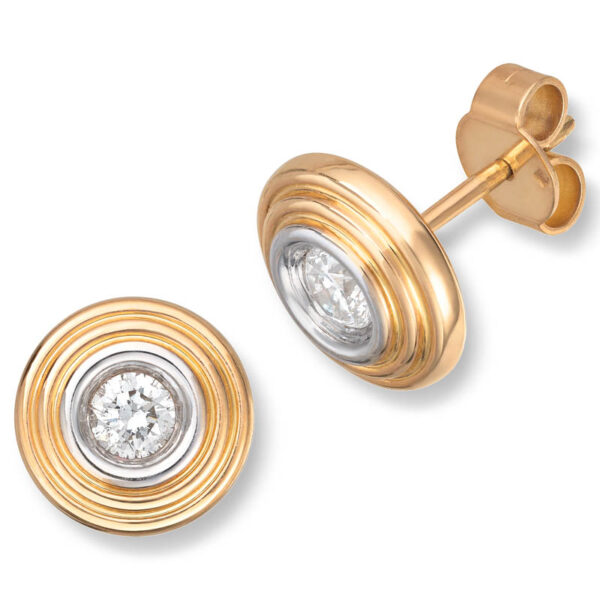 Ørepynt i gult gull med diamant 0,40ct - Bilde 2