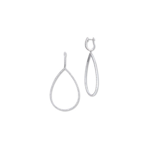 Diamantøreringer med dråpe heng 1,60ct