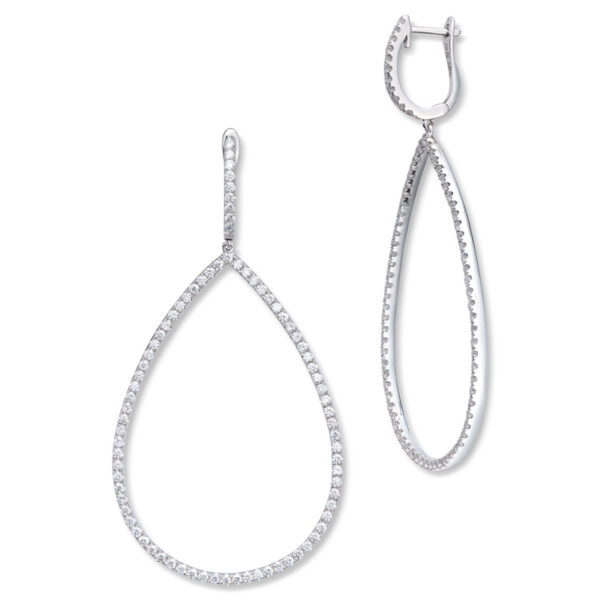 Diamantøreringer med dråpe heng 1,60ct - Bilde 2
