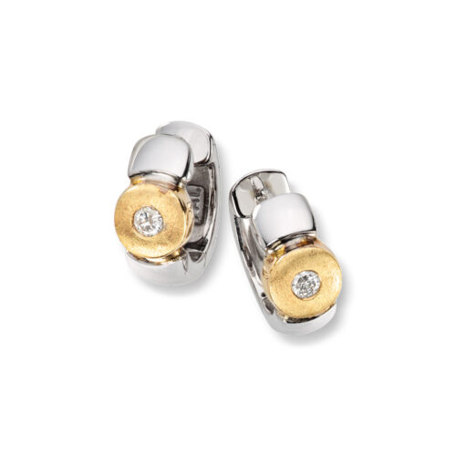 Øreringer i gull med diamanter 0,10ct