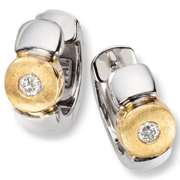 Øreringer i gull med diamanter 0,10ct - Bilde 2