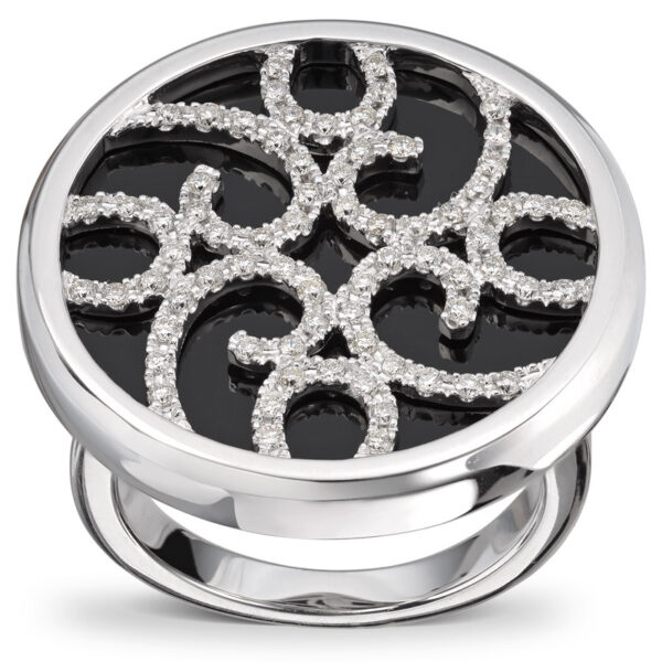 Diamantring "one of a kind" med onyx - Bilde 2