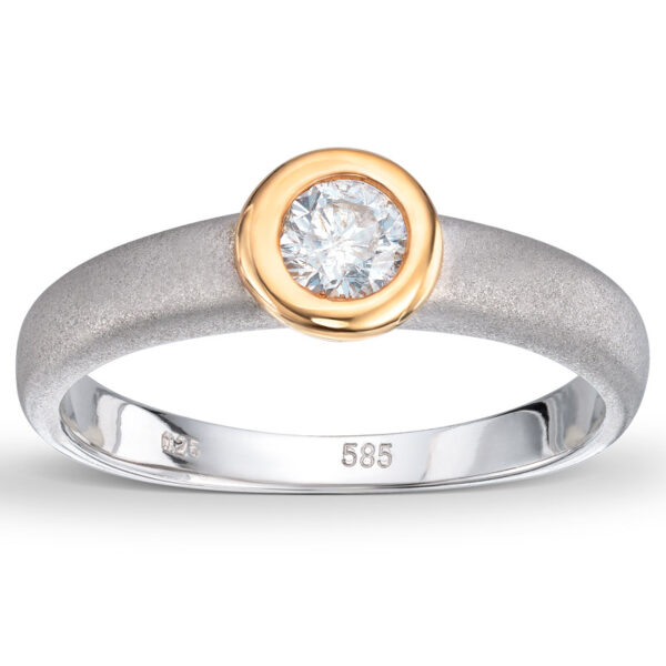 Tofarget diamantring 0,25ct - Bilde 2