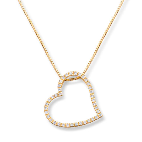 Gullhjerte med cubic zirkonia