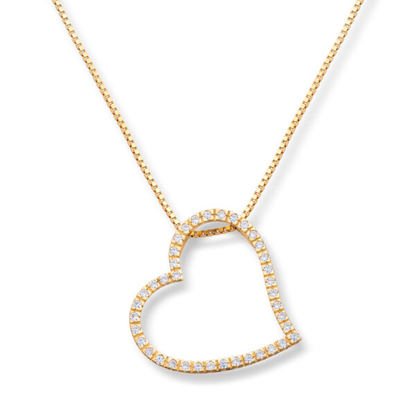 Gullhjerte med cubic zirkonia