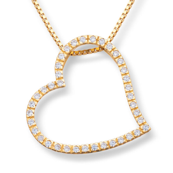 Gullhjerte med cubic zirkonia - Bilde 2