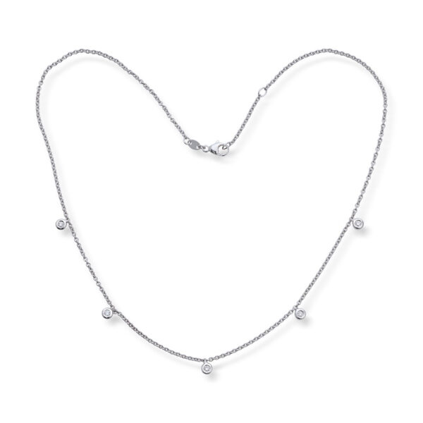 Kjede i hvitt gull med diamanter 0,15ct