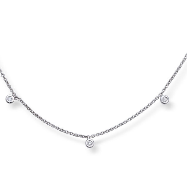 Kjede i hvitt gull med diamanter 0,15ct - Bilde 2