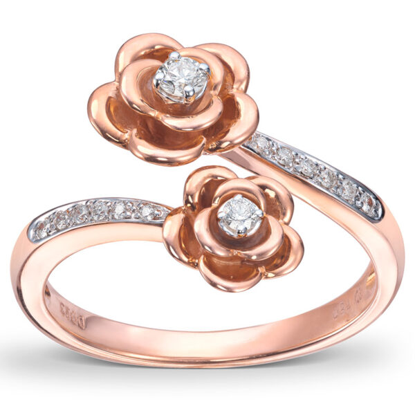 Ring i roségull med diamanter 0,13ct - Bilde 2
