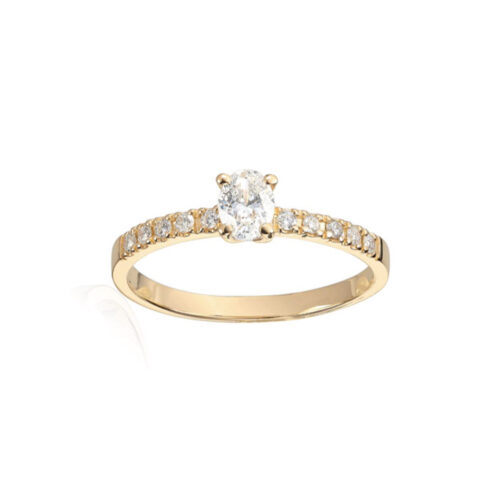 Diamantring oval 0,42ct tw-si