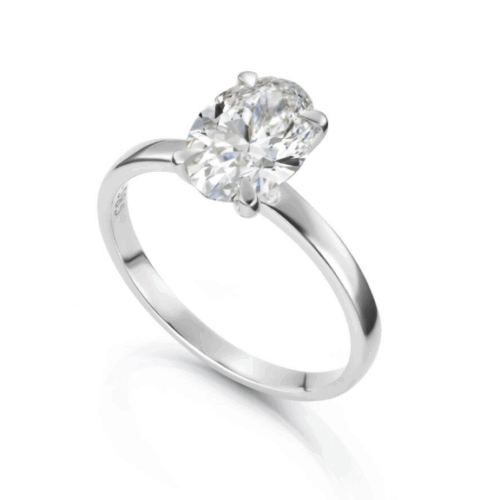 Diamantring oval 0,50ct tw-si