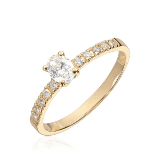 Diamantring oval 0,42ct tw-si