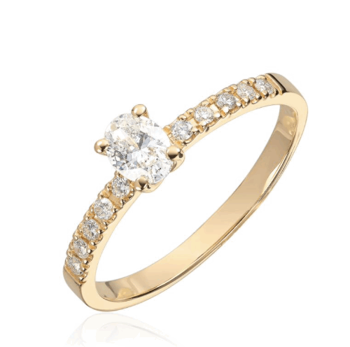 Diamantring oval 0,62ct tw-si