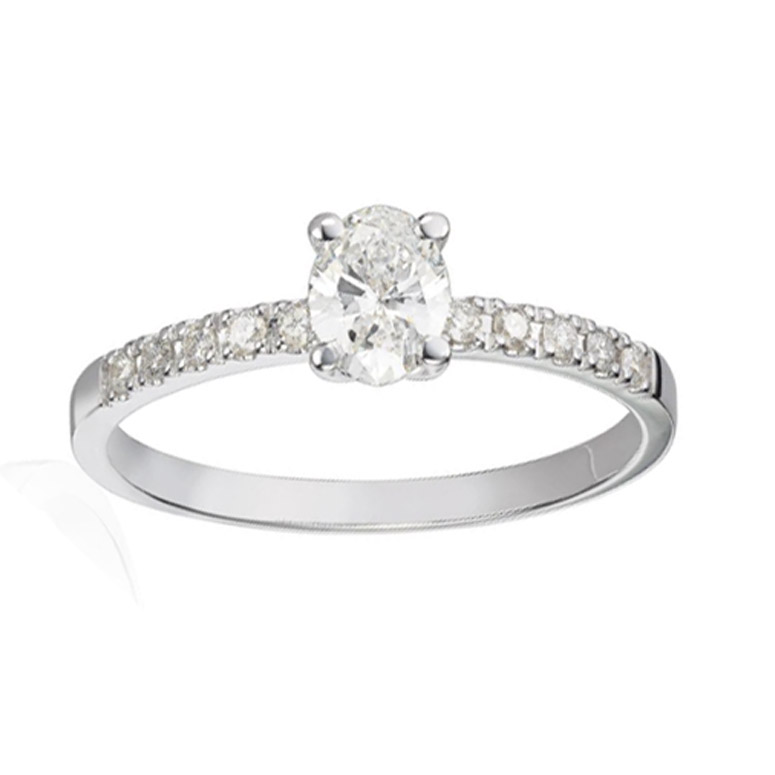 Diamantring oval 0,42ct tw-si - Bilde 2