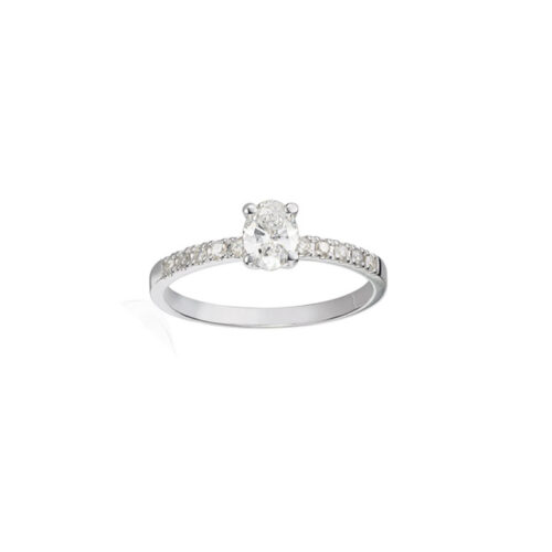 Diamantring oval 0,42ct tw-si