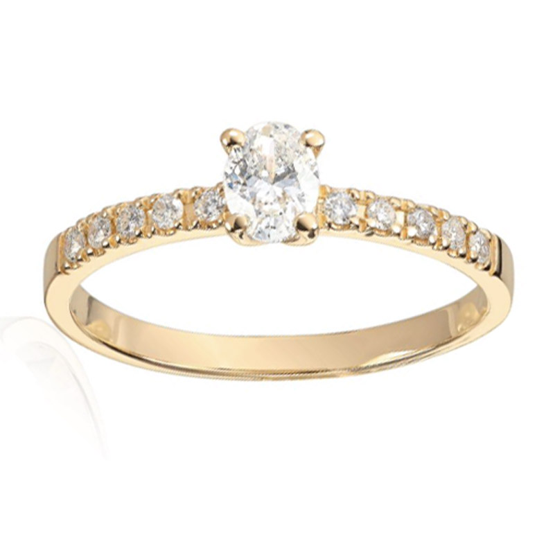 Diamantring oval 0,42ct tw-si - Bilde 2