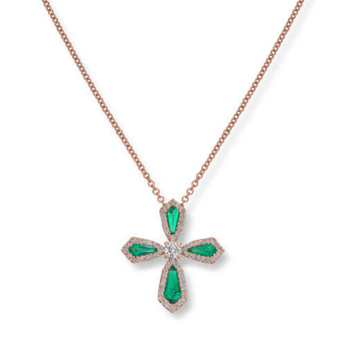 Smaragdkors med diamanter 0,32ct