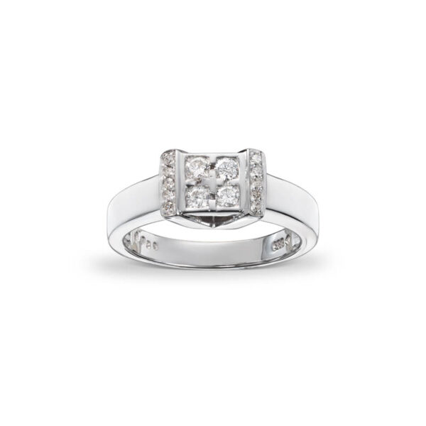 Ring i hvitt gull med diamanter 0,25ct w-si