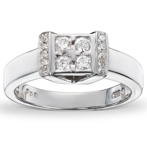 Ring i hvitt gull med diamanter 0,25ct w-si - Bilde 2